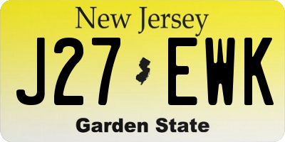 NJ license plate J27EWK