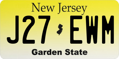 NJ license plate J27EWM