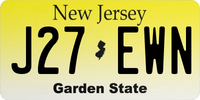 NJ license plate J27EWN