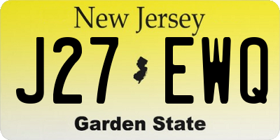 NJ license plate J27EWQ