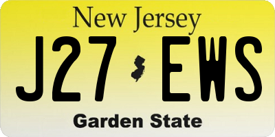 NJ license plate J27EWS