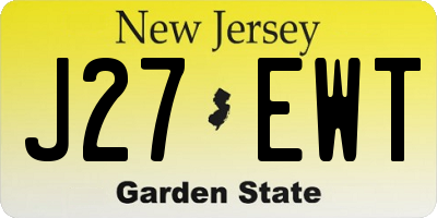 NJ license plate J27EWT