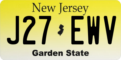 NJ license plate J27EWV