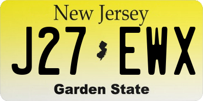 NJ license plate J27EWX
