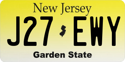 NJ license plate J27EWY