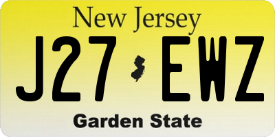 NJ license plate J27EWZ