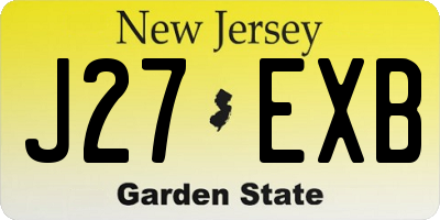 NJ license plate J27EXB