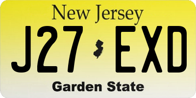 NJ license plate J27EXD