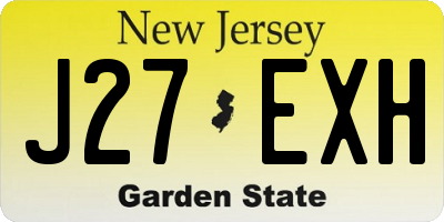 NJ license plate J27EXH