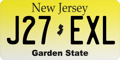 NJ license plate J27EXL
