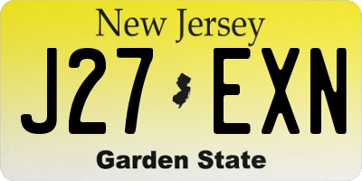 NJ license plate J27EXN