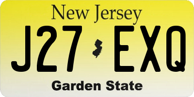 NJ license plate J27EXQ