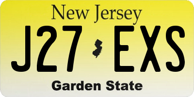 NJ license plate J27EXS