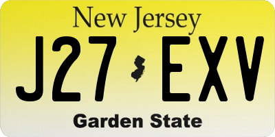 NJ license plate J27EXV
