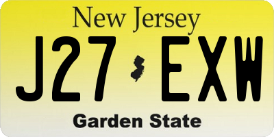 NJ license plate J27EXW