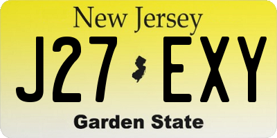 NJ license plate J27EXY