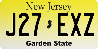 NJ license plate J27EXZ