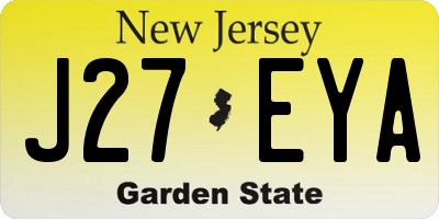 NJ license plate J27EYA