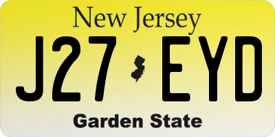 NJ license plate J27EYD