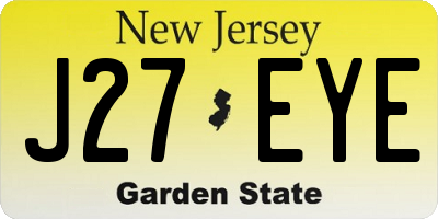 NJ license plate J27EYE