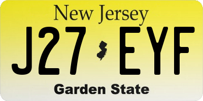NJ license plate J27EYF