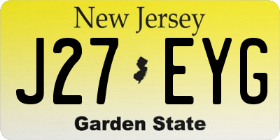 NJ license plate J27EYG