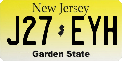 NJ license plate J27EYH