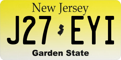 NJ license plate J27EYI