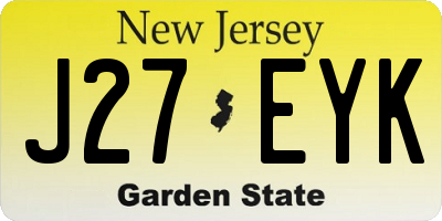 NJ license plate J27EYK