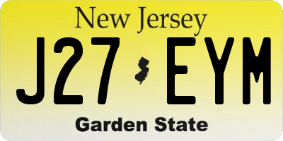 NJ license plate J27EYM