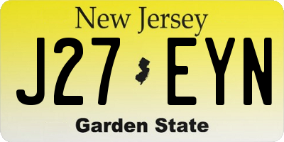 NJ license plate J27EYN
