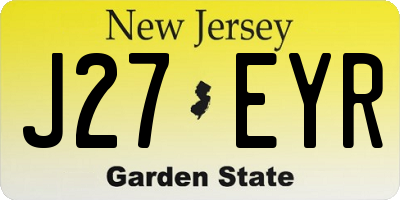 NJ license plate J27EYR