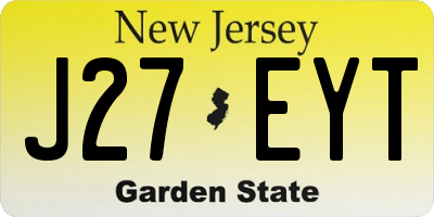 NJ license plate J27EYT