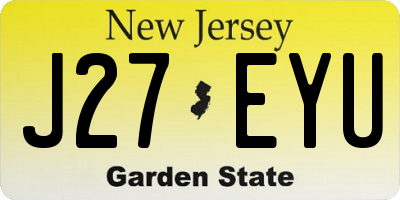 NJ license plate J27EYU