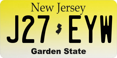 NJ license plate J27EYW