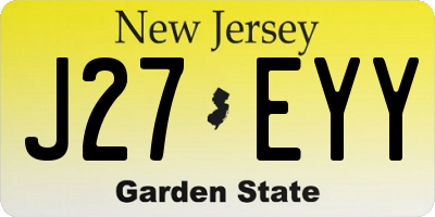 NJ license plate J27EYY