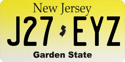 NJ license plate J27EYZ