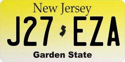 NJ license plate J27EZA