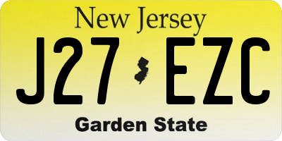 NJ license plate J27EZC