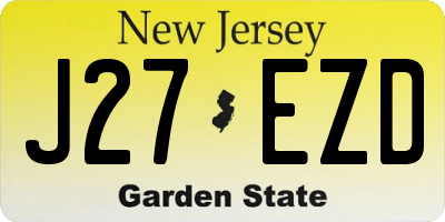 NJ license plate J27EZD