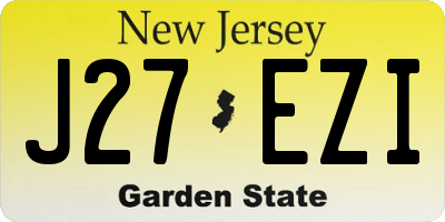 NJ license plate J27EZI
