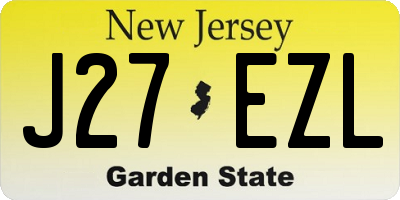 NJ license plate J27EZL