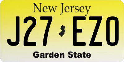 NJ license plate J27EZO