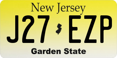 NJ license plate J27EZP