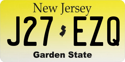 NJ license plate J27EZQ