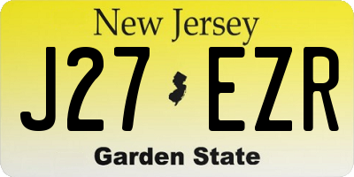 NJ license plate J27EZR