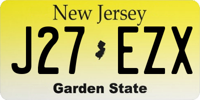 NJ license plate J27EZX