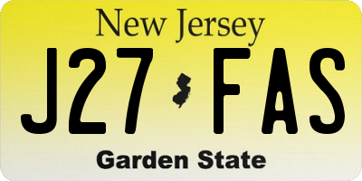 NJ license plate J27FAS