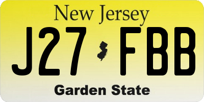 NJ license plate J27FBB
