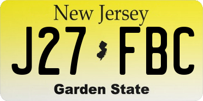 NJ license plate J27FBC
